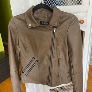 Coffe Shop Faux Leather Jacket